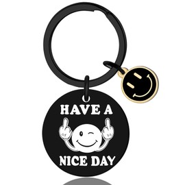 UIWIHHP Funny Gifts for Men Cool Keychain White Elephant Gifts for Adults Unique Birthday Gifts Ideas Christmas Gifts Gag Gifts for Him Coworkers Inappropriate Have A Nice Day Keyring