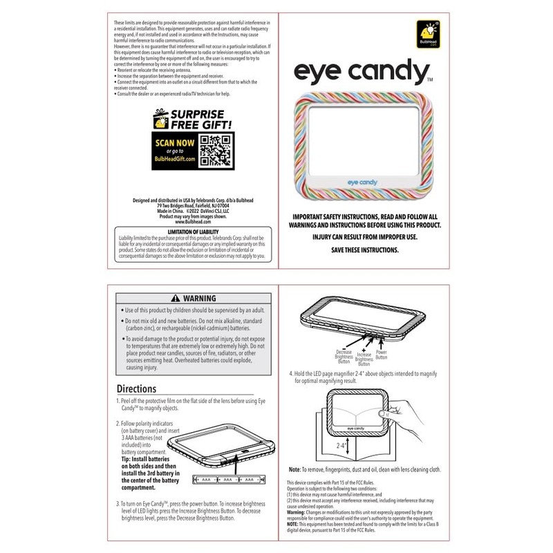Eye Candy Ultra Bright Full Page Magnifier and Book Light,