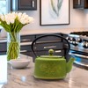Cast Iron Teapot with Sunflower Pattern,SECHUDO Tea Kettle Coated with