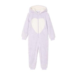 Vertbaudet Plush Onesie Kawaii Girls Hooded with Ears, Violet