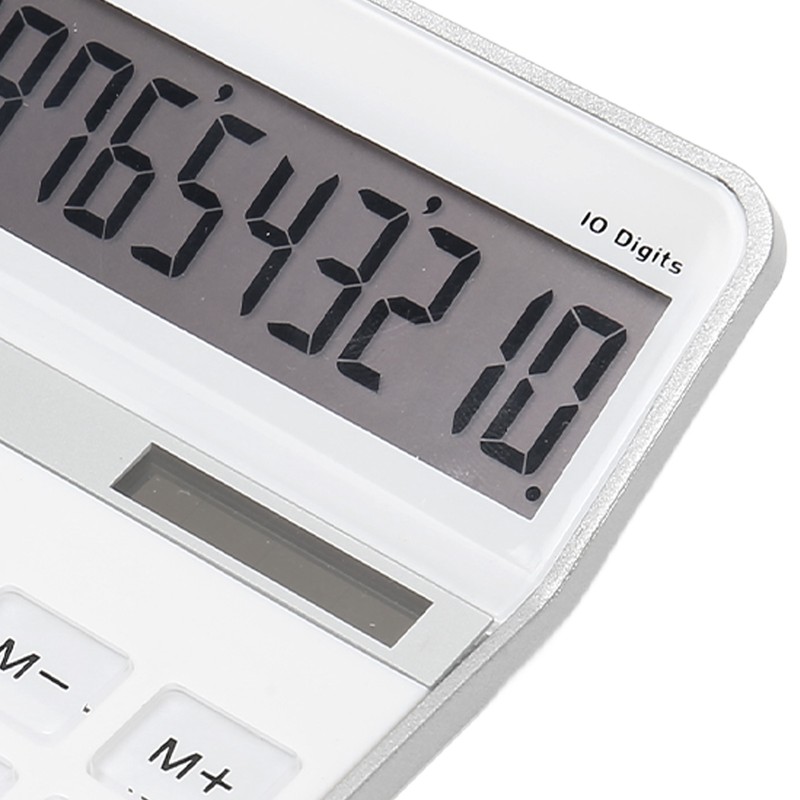Calculator Solar Battery Powered Transparent Large Keys LCD Display Office
