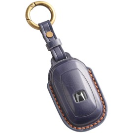 [smasol] Freed GT Series NBOX N-BOX Custom New JF5 JF6 Step Wagon Key Cover ZRV ZR-V Genuine Leather HONDA STEP WAGON Smart Key Case RP6 RP7 RP8 Key Case, Navy (3D) / 4 Button Type-A, S