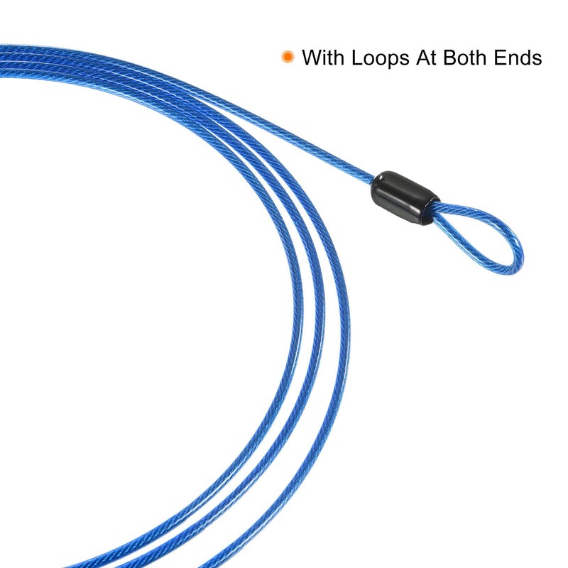 TOP-VIGOR 2Pcs Security Steel Cable, 2.5mm x 1m / 3.28ft