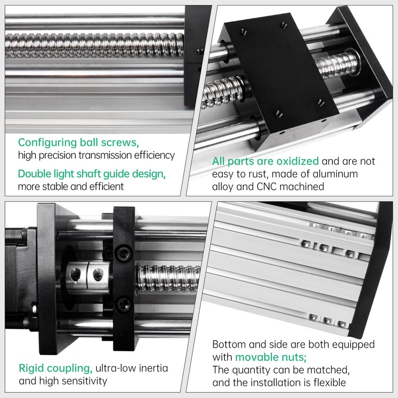 YIDOFENG CNC Linear Stage Actuator, Double Optical Axis Linear Slide
