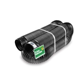 Flex-Drain 51110 Flexible/Expandable Landscaping Drain Pipe, Solid, 4-Inch by 25-Feet