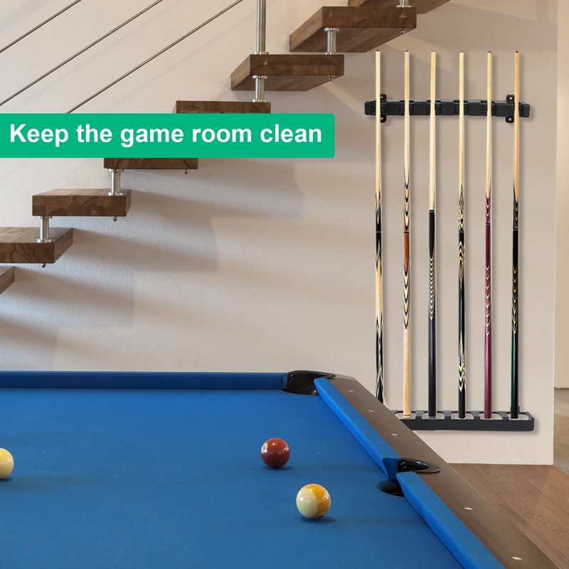Jetisva 6 Pool Cue Holder Wall Mounted Pool Cue Rack