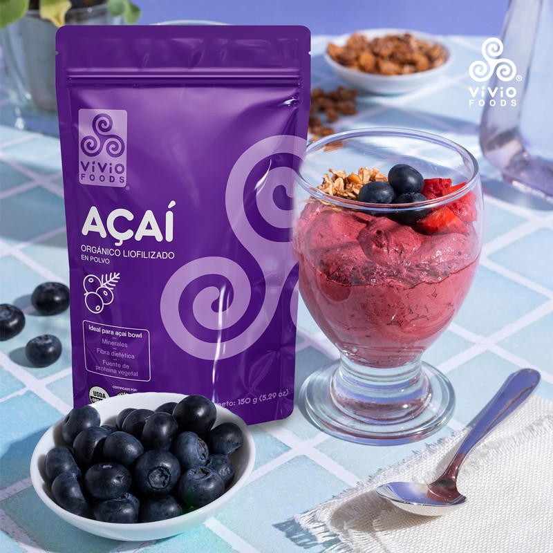 Vivio Foods, Acai Orgánico En Polvo, 150 gramos
