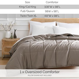 Southshore Fine Living, Inc. Vilano Springs Premium Quality Over-Sized All-Season Down-Alternative Comforter, Dark Taupe, Twin/Twin XL