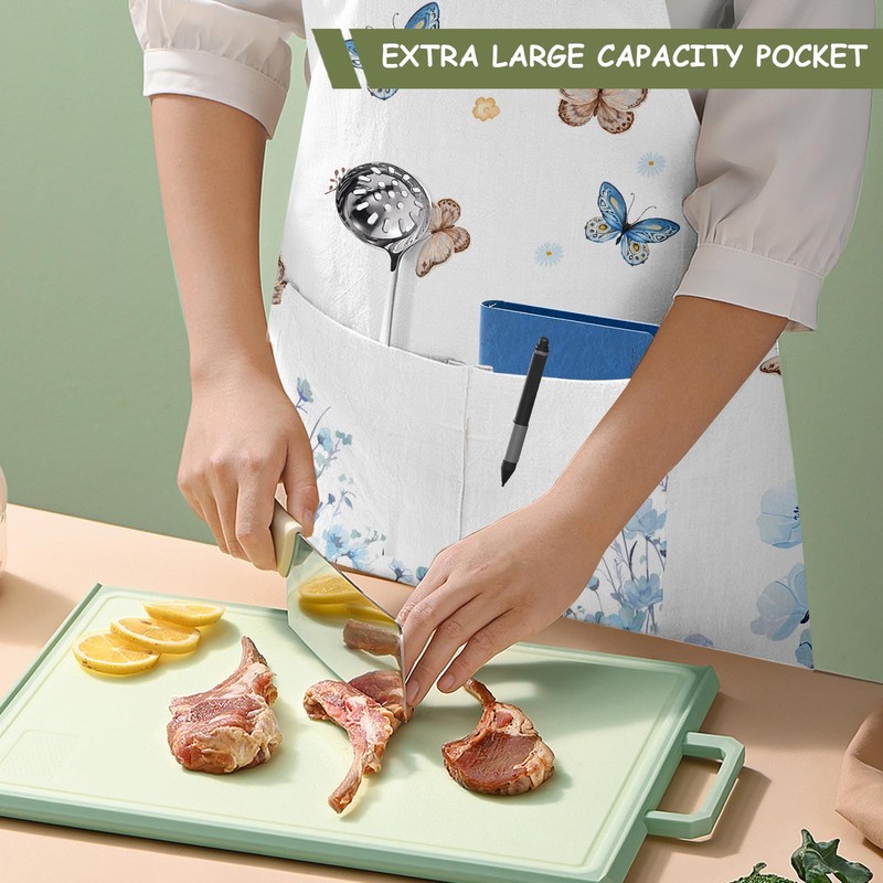 ECZOIL Waterproof Cooking Apron Adjustable with 2 Pockets for Kitchen
