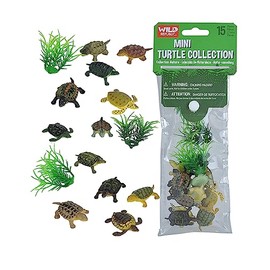 Wild Republic Mini bolsa de polietileno de tortuga, regalos para niños, juguetes educativos, bolsa reutilizable, 15 piezas