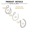 MODRSA Fake Nose Ring Hoop Faux Nose Rings Hoop Double