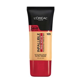 L'Oreal Paris, Base De Maquillaje Líquida De Larga Duración, Infallible 24H Pro-Matte, Tono Natural Beige 105, 30Ml