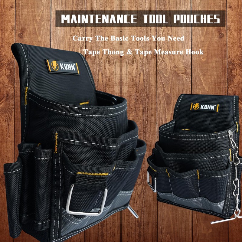 KUNN Electrician Tool Pouch,1680D Durable Tool Pouches with Belt Clip,Small