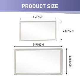 yvshy 2 PCS Car Visor Mirrors, Shatterproof Stainless Steel Cosmetic Mirror for Cars, HD Decorative Mirror, 5.91 x 3.15 In and 4.33 x 2.36 In (Transparent), YVSHZJ-2PCS