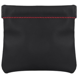 Portable Pu Leather Earphone Headphone Bag Mini Aid Hearing Storage Pouch Usb Cable Carrying Case Black for Travel and Daily Use