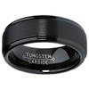 Men's Black Tungsten Ring Matte Finish High Polish Wedding Band