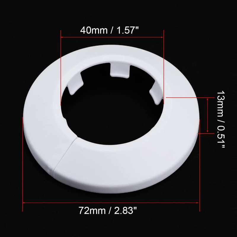 sourcing map 40mm Pipe Cover Decoration PP Plastic Water Pipe