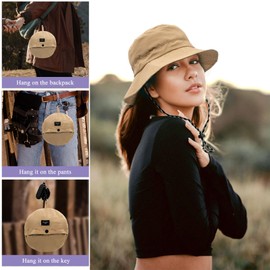 YAMEIZE Summer Bucket Hat Wite String - Waterproof for Women Men Safari Hat Adjustable Windproof UV400 Fishing Hat Beach Walking Climbing Khaki