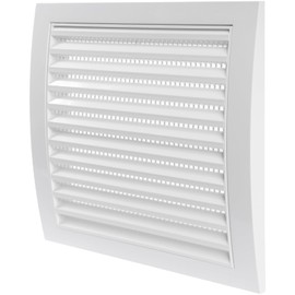 Repa Market White Ventilation Grill - Louvered Air Vent Covers for Walls, Ceiling Outside and Inside - 190 x 190 mm / 7.48" x 7.48" Inch - Bathroom and Shed Ventilation Cover with Mesh Screen