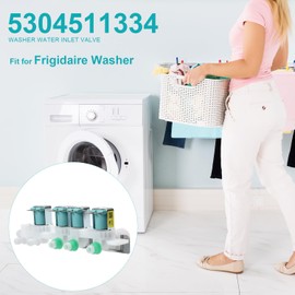 5304511334 Washer Water Inlet Valve replacement for Frigidaire FFTW4120S FFTW4120SW FFTW4120SW0 FFTW4120SW1, Replace 33090115 5304526580 5304536496 5304536938 Washing Machine Inlet Valve Parts