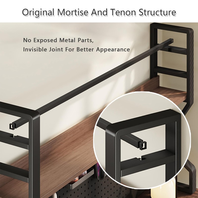 Desk Shelf, 2-Tier Desktop Organizer, 53.1" L,Desk Hutch Storage Rack