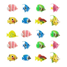 OAOSDH 20 Pezzi di Plastica Piccoli Pesci, Modelli di Pesce Simulati, Forniture Paesaggistiche del Serbatoio di Pesce, Decorazioni per Le Vasca per I Pesci E Giocattoli per Bambini.
