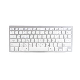 Ultra Thin Keyboard BT Wireless Splashing Proof Bilingual Language Keypad for PC Computer Silver Arabic