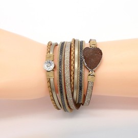 Long tiantian Leather Bracelets for Women Cross Leather Wrap Bracelets Western Boho Jewelry Gift for Women Trendy 2025