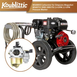MS60850 Carburetor for Simpsons Megashot MS60753 3000 2800 PSI 2.4 GPM 2.3 GPM Pressure Washer Replace PS60841 - With Air Filter Kit