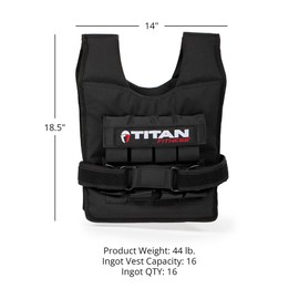 Titan Fitness Elite Series 40 LB Adjustable Weight Vest, (16) 2.5 LB Solid Cast Iron Weights, Body Weight Vests for Training Workout, Jogging, Cardio, Walking, Weighted Workout Equipment