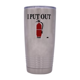 Rogue River Tactical Funny Firefighter 20 Oz. Travel Tumbler Mug Cup w/Lid Vacuum Insulated I Put Out Fires FD Fireman