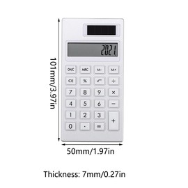 Solar Desktop Calculator, 12 Digit Standard LCD Display Calculator Portable Electronic Calculator for Home, Office and School - White