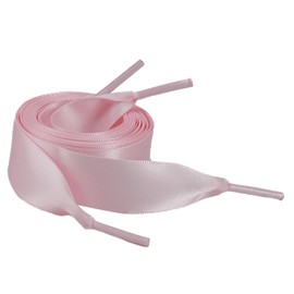 5Chaos Ribbon Satin Shoelaces, Silk Sheer Pink Boot Laces for Women Kids Girls Men, Funny Solid Color Shoestring (Pink, 31" (80cm))