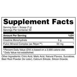 Bucked Up Fruit Punch Creatine for Women and Men - Easy to Mix Vegetarian - Flavored Creatine Monohydrate Powder - Made in USA - 5G Per Serving - 50 Servings - 250 Grams Per Container