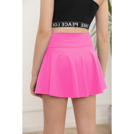 Rrhss Gilrs - Falda de tenis plisada con bolsillos para niños en V y cintura alta con pantalones cortos con forro, Rosa Rojo, 9-10 Años