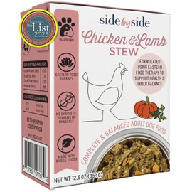 Side by Side Chicken & Lamb Stew, Warming Dog Food for All Breeds, Made of Whole Foods, Every Ingredient Has a Purpose, No Artificial Additives, Fillers, or Gums, Ready to Serve, 12.5 oz, Case of 12