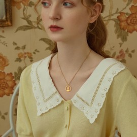 UNIFT Hindu Yoga Meditation Necklace for Women Stainless Steel Cross Legged Hands Together Meditation Pose Pendant Necklace Inspirational Gifts (gold)