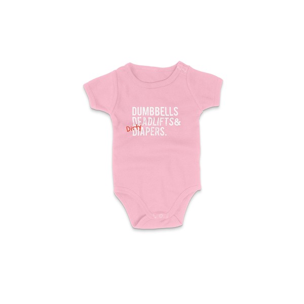 DadBod Apparel DB Dumbbells Deadlifts & Dirty Diapers Mini-Me Triple
