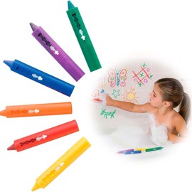 XUZOPIM Pack Of 6 Bath Crayons Bath Pens For Children Washable Doodle Pen For Baby Children Bath Pens For Children Bathtub Easy To Clean For Ceramic Surfaces