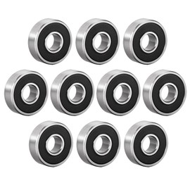 sourcing map 607-2RS Ball Bearings Double Sealed 7 mm x 19 mm x 6 mm Deep Groove Ball Bearing Pack of 10