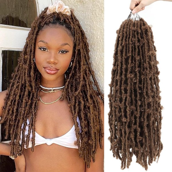 TAOYEMY Butterfly Locs Crochet Hair 18 Inch 6 Packs Faux Locs Crochet Hair Pre-Looped Pretty Synthetic Fibre Braids Hair Extensions (18 Inches, 30#)