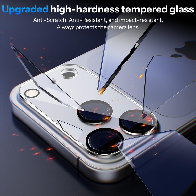 SPARIN 3 pieces camera protection for 9H tempered glass, camera