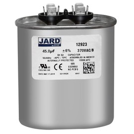 45 mfd Oval Multi-Purpose 370 VAC Capacitor, Industrial Grade Compatible Replacement for Central Air-Conditioners, Heat Pumps, Condenser Fan Motors, Compressors