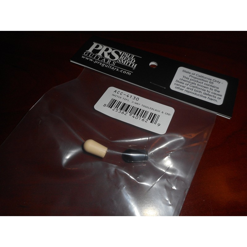 Genuine PRS 3-Way Toggle Switch Tips (2) - BLACK/CREAM, ACC-4130