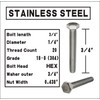 (10 Sets) 1/4-20x3/4" Stainless Steel Hex Head Screws Bolts, Nuts,