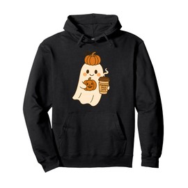 Pumpkin Spice Latte Ghost Pullover Hoodie