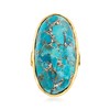 Ross-Simons Mosaic Turquoise Ring in 18kt Gold Over Sterling. Size
