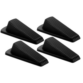 Demero Door Wedges Rubber Door Wedges Heavy Duty Door Stopper for Multi Floor Ideal for Homes,Offices,Workshops (Black, Pack of 4)…