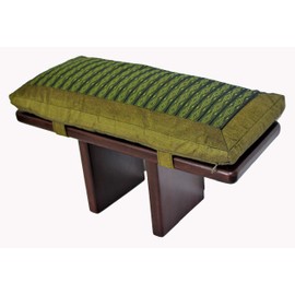 Boon Decor Meditation Bench & Cushion Set - Pi Style Zen Seiza - Global Weave Green