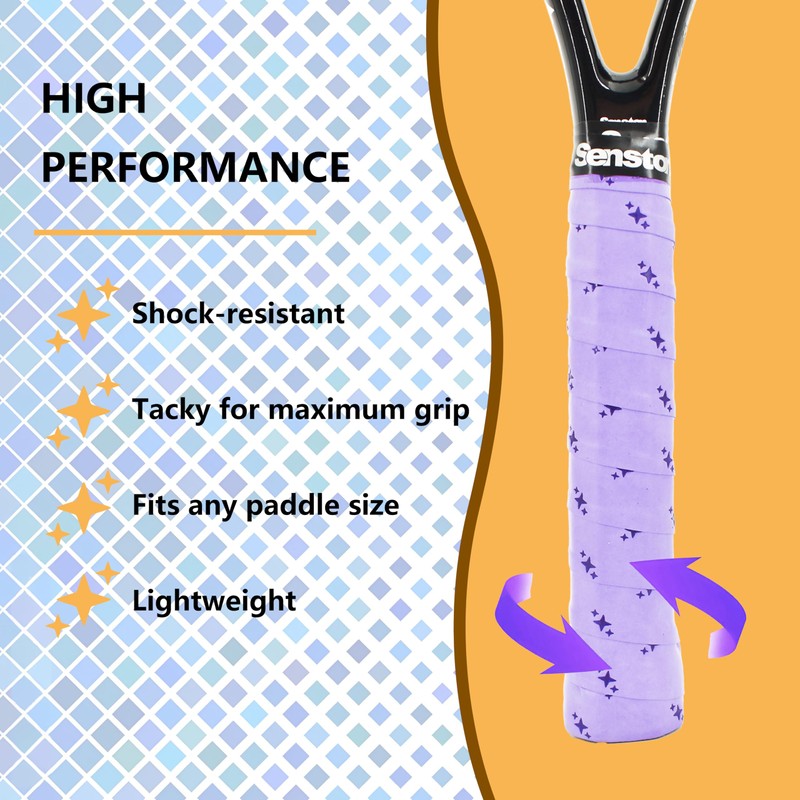 Senston 3 x Sparkly Stars Racket Grip Tapes for Racket